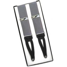Silver Gray Silk Suspenders